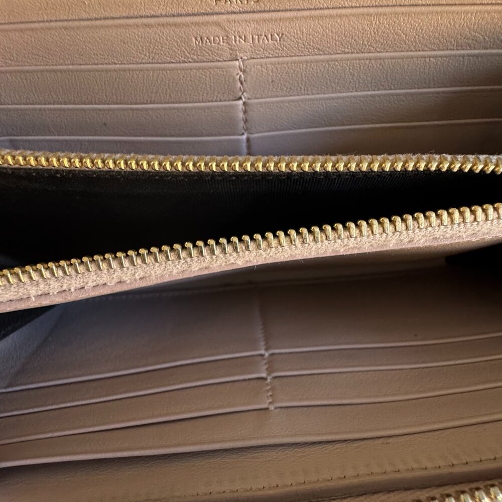 YSL Saint Laurent Monogram Croc-Embossed Zip Around Wallet Blush - Picture 13 of 13